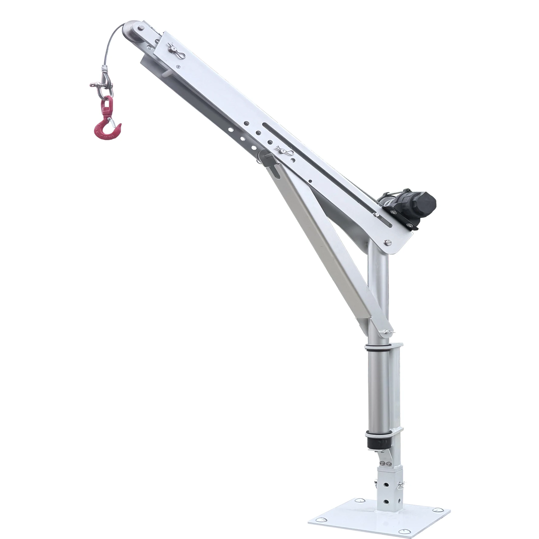 Lightweight Portable Foldable Aluminum Alloy Crane for  Workshop, Small Machinery, RV, Trailer, Pickup Truck, Van, and Boat Use