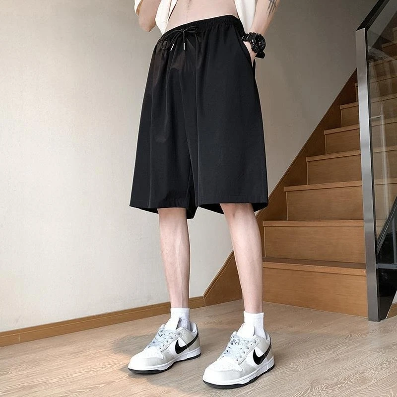 

Men's Ice Silk Quick Dry Shorts Summer Casual Basketball Pants Loose Fit Plus Size Breathable Sports Shorts