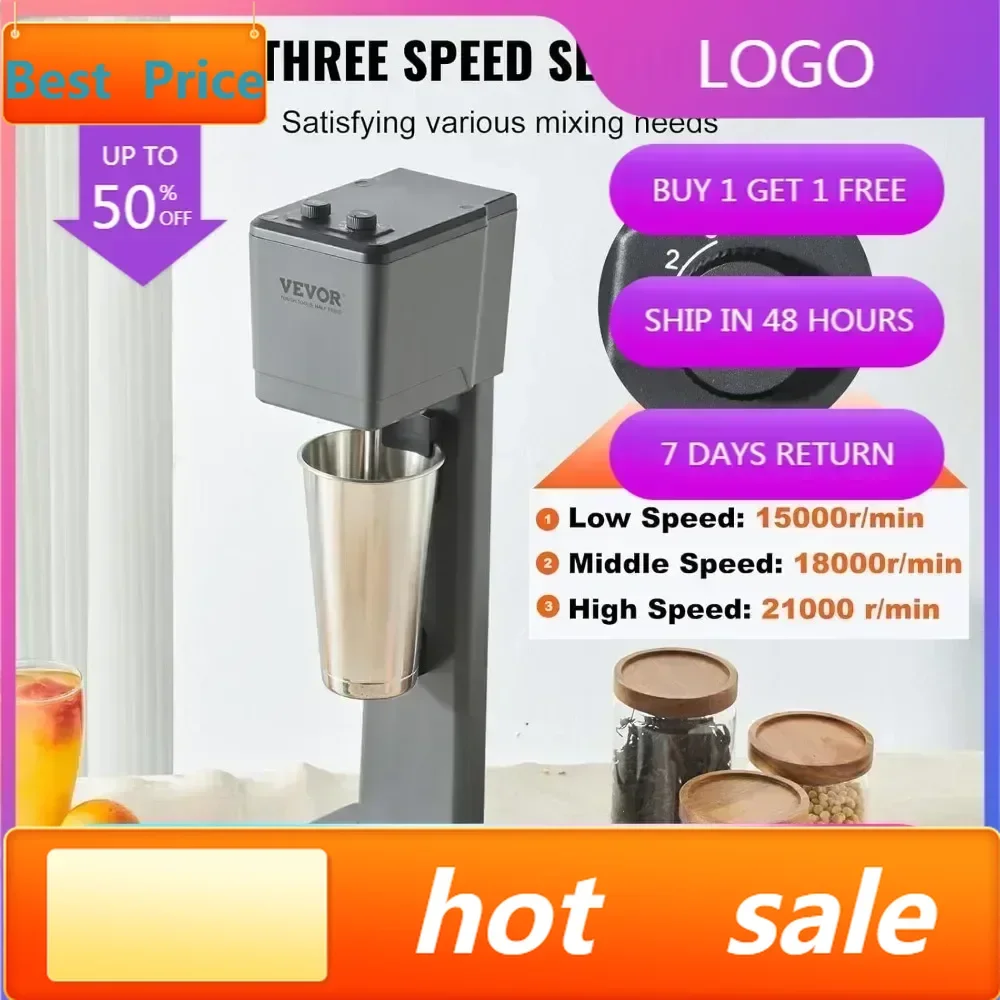 

Бестселлер VEVOR: Профессиональный миксер для молочных коктейлей 375 Вт, однороторный блендер для напитков, 3-скоростной блендер для молочных коктейлей