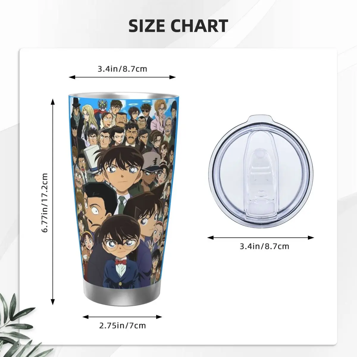 Detective Conan My Anime For Life Stainless Steel Tumbler Vacuum Insulated Mug Thermal Cold Cups Straws With Lid 20oz