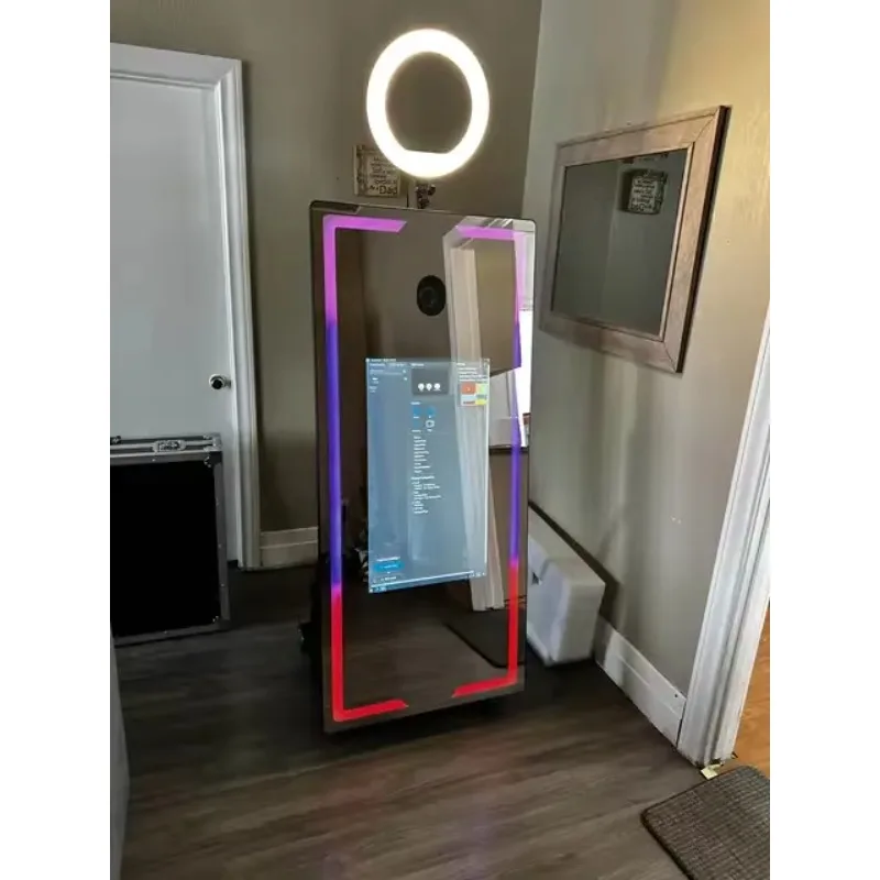 ZJW high-quality hot selling customized products Magic Mirror Photo Booth With Ring Light for Party Mirror Photo Booth 70 Inch S