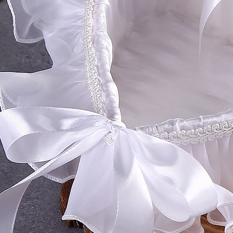 Американская Свадебная кружевная корзина с бантом и цветами для невесты, цветочные рассыпчатые цветы, Романтические Аксессуары для свадьбы