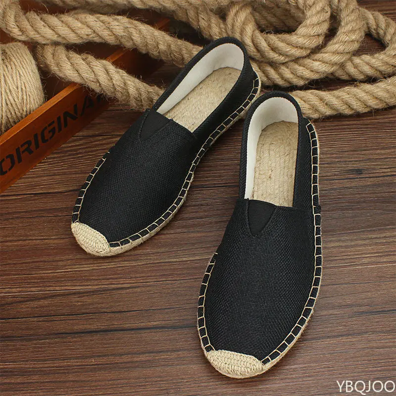 2023 Summer Autumn Men Canvas Shoes Breathable Men\'s Casual Shoes Slip-On Hemp Shoes Graffiti Espadrilles Women Footwear Flats