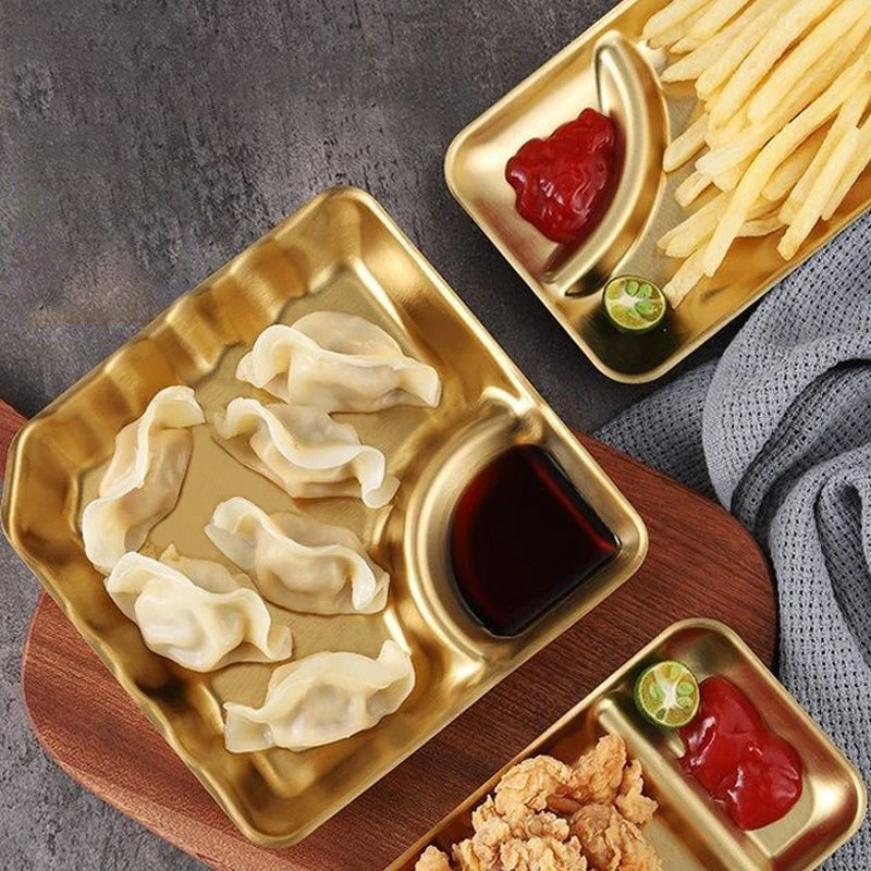 French Retro Shell Shape Stainless Steel French Fries Fried Chicken Snack Plate Home Storage Decorative PlateSturdy Stainless St