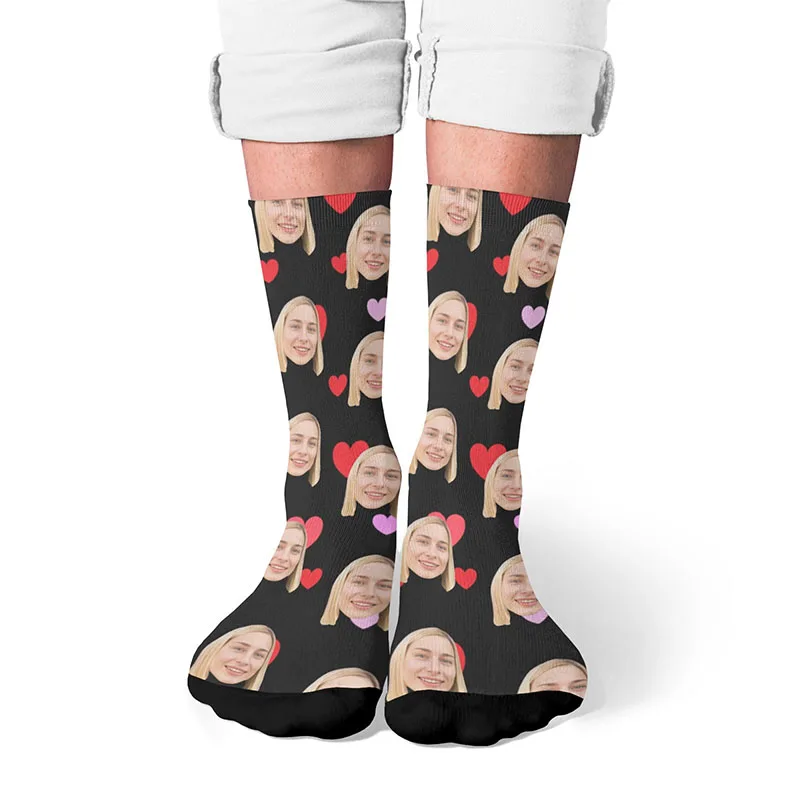 Customized printing of your photos, personalized long socks, colored socks, men's women neutral socks, fun and innovative socks,