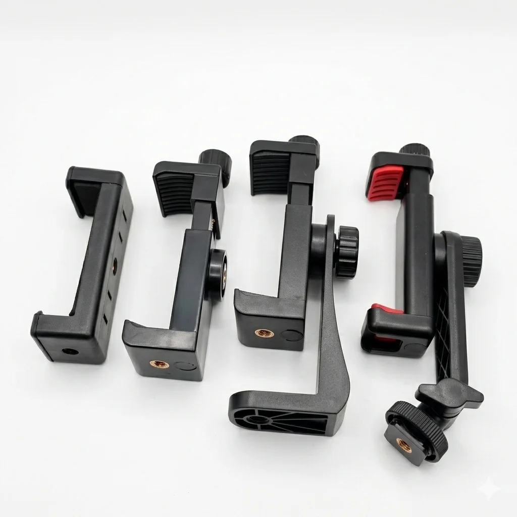 Suporte de Tripé para Celular com Parafuso de 1/4 de Polegada, Clipe para Smartphone, Suporte de Gravação para iPhone, Samsung, Xiaomi