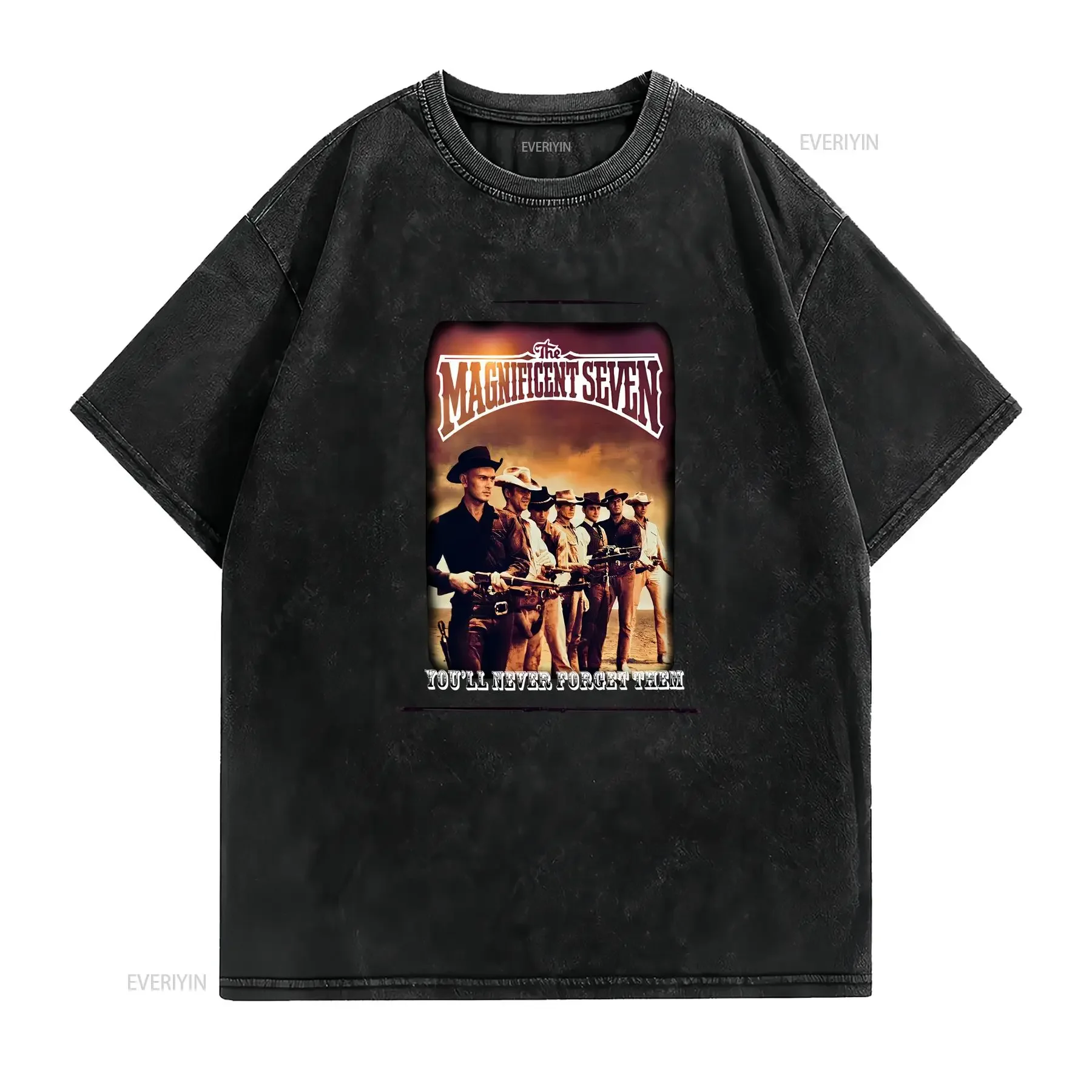 THE MAGNIFICENT 7 T Shirt Sizes S 5XL Classic Spaghetti Western vintage Washed Top For Everyday Wear Stretched Stylish homme