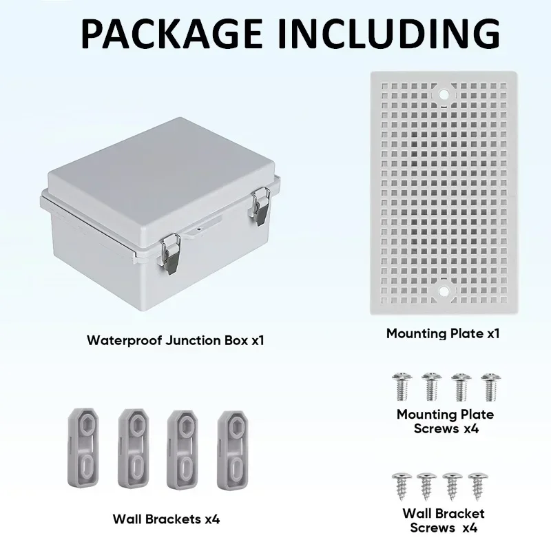 IP67 Waterproof Gray/Transparent Cover Enclosure Junction Box ABS Plastic Outdoor Electronic Instrument Hinge Case Fast Shipping