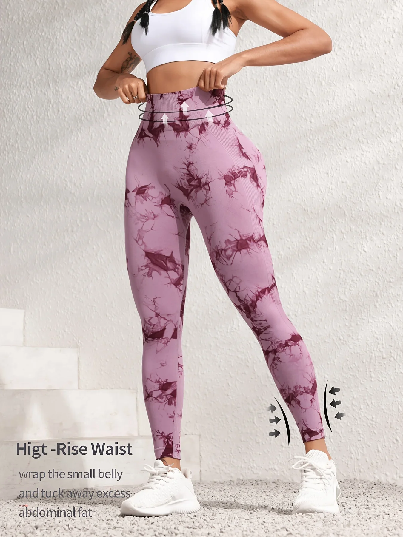 Tie Dye Pantaloni da yoga Leggings sportivi Donna Senza cuciture Vita alta Push Up Donna Collant Fitness Allenamento Leggins Abbigliamento da palestra 2025 Nuovo