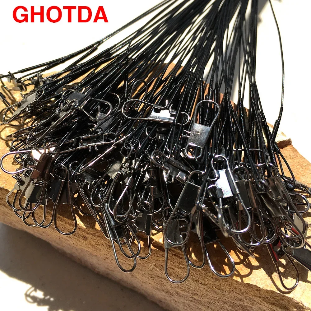 20PCS/LOT 6kg 9kg 12kg 17kg Wire Leader Fishing Line 15cm 20cm 24cm 30cm