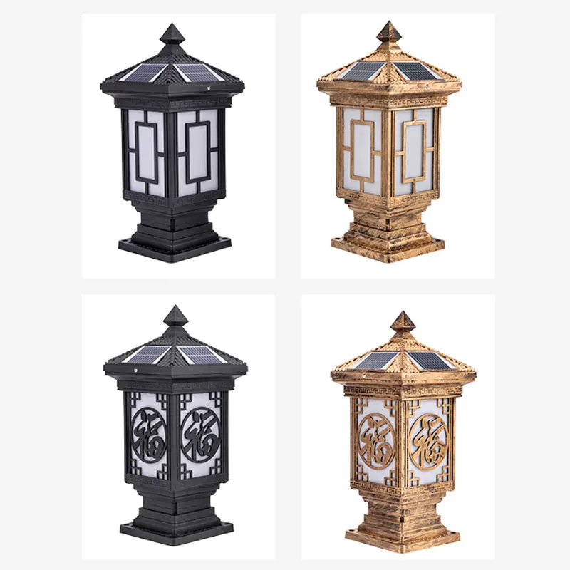 Solar LED Light Outdoor Garden Decoration Column Lamp Waterproof Street Garland Lawn Lamp Exterior Patio Pillar Light