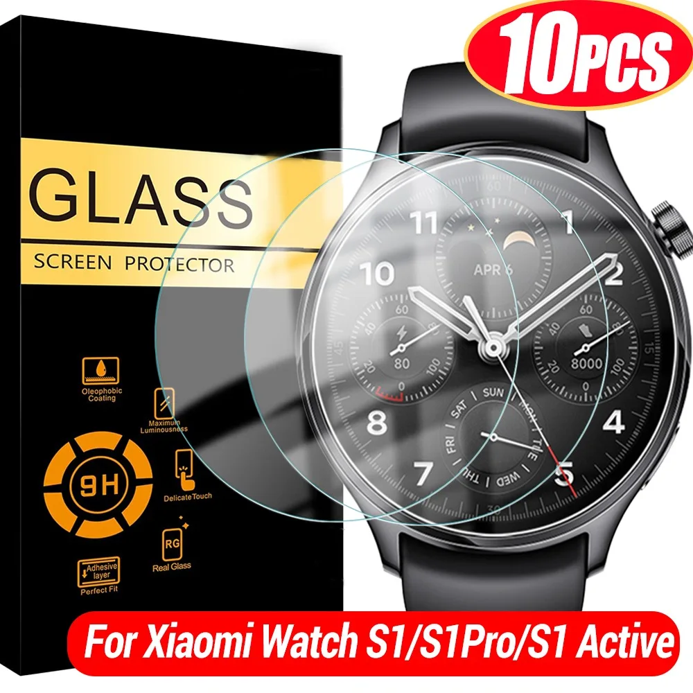 1-10pcs Tempered Glass for Xiaomi Watch S1/S1 Pro/S1 Active Screen Protector Anti-scratch Watch Film for MI S1/S1 Pro/S1 Active