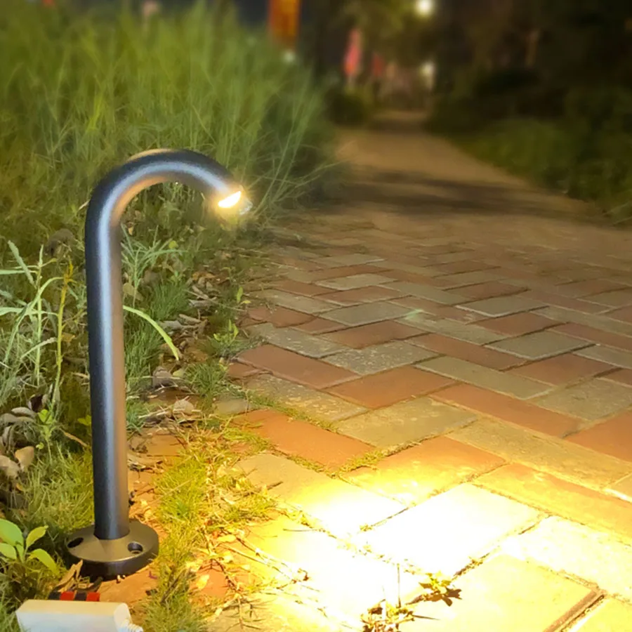 

Outdoor Garden Fence Post Lamp Waterproof Bending Tap LED Landscape Spotlight Pillar Lamp Road Driveway Pathway Lawn Light