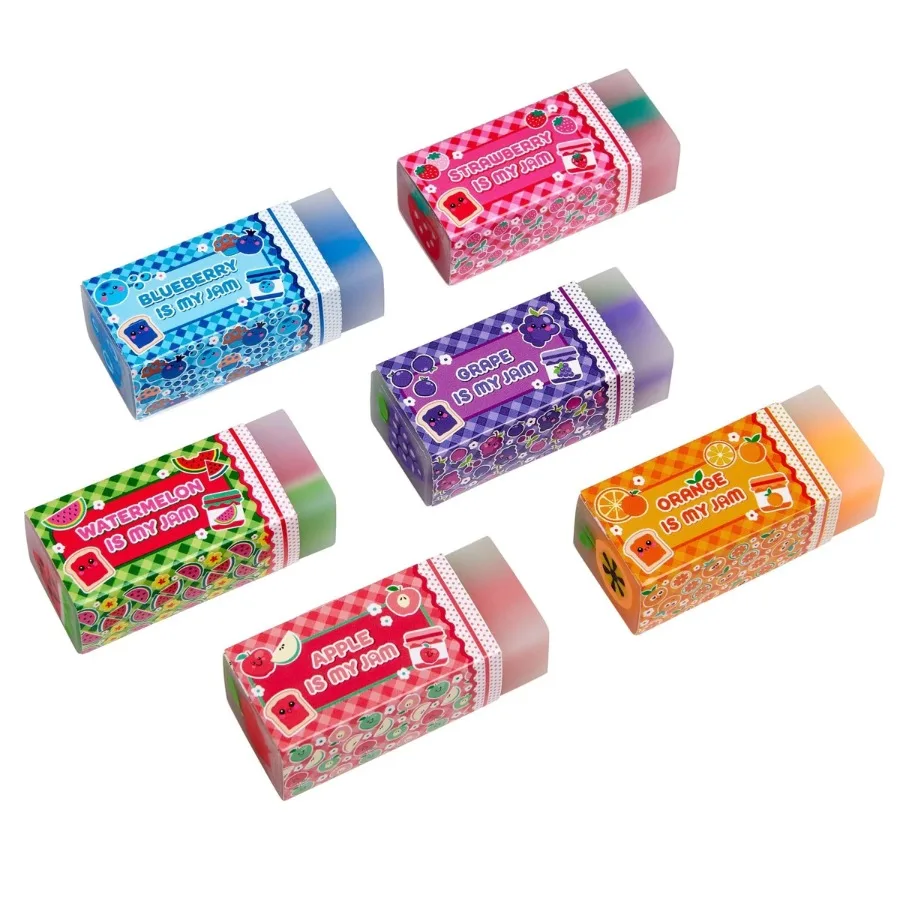 6ct Sweet Treats Scented Square Erasers, Fun Fragranced Block Erasers Kids School Stationery Supplies