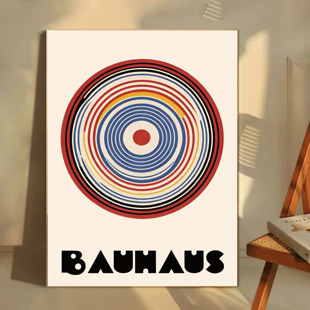 1pc Bauhaus Poster Self-adhesive Art Waterproof Paper Sticker Coffee House Bar Room Wall Decor