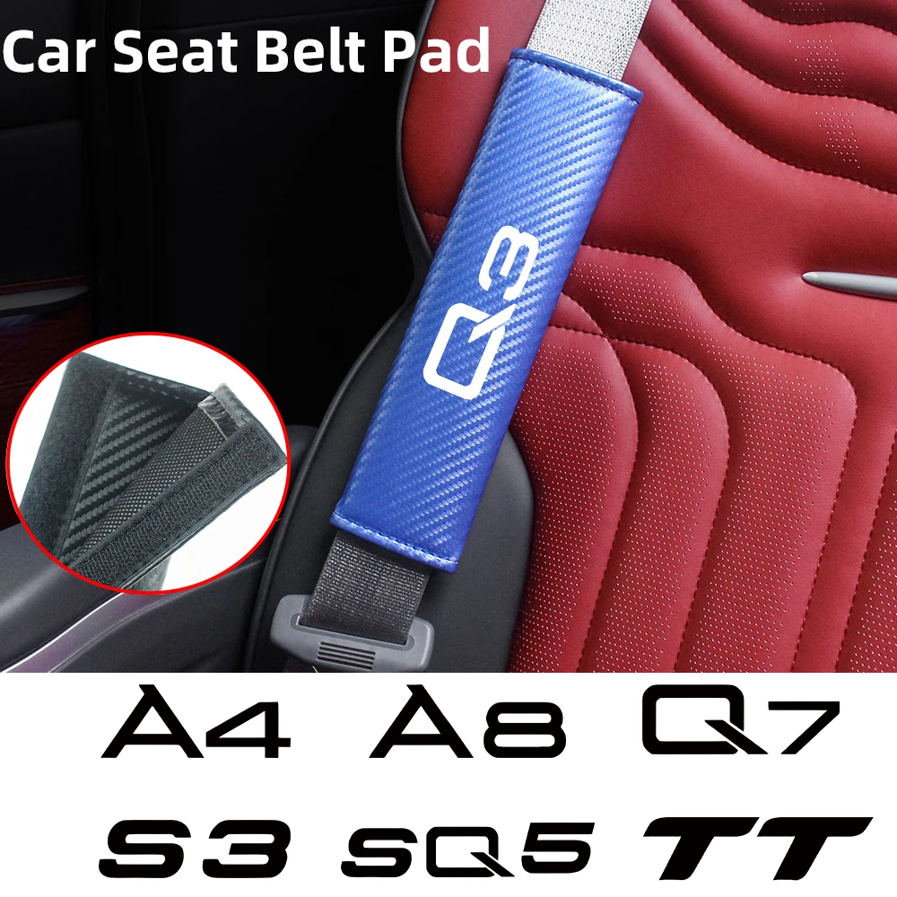 

Carbon Fiber Car Seat Belt Shoulder Pad Protection Safety Belt Padding Cover For Audi A1 A4 A6 Q3 Q5 Q7 RS3 S1 S5 SQ3 SQ5 TT