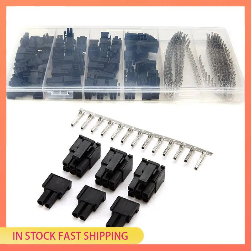 

AA05 800 шт. обжимные гнездовые клеммы штыревой разъем + 100 шт. 5557 8 (6 + 2) P ATX EPS PCI-E разъемы с пластиковой коробкой