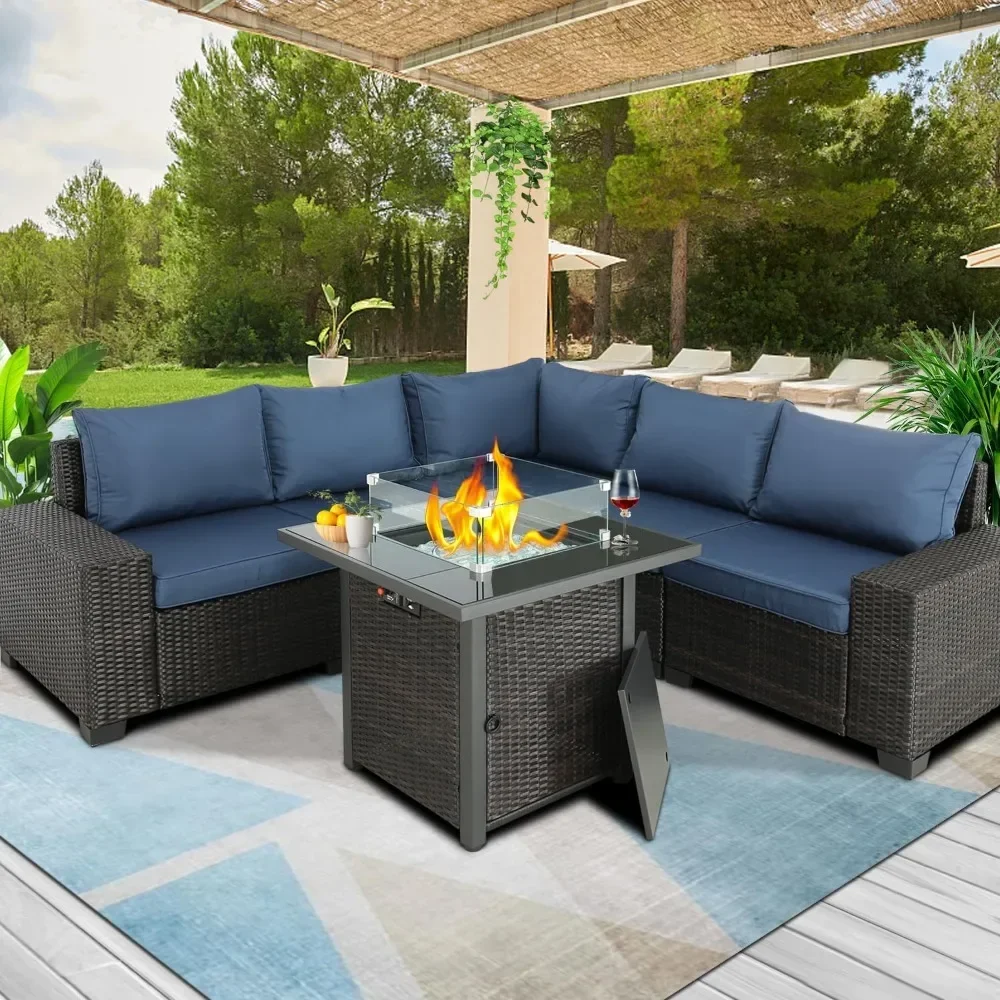 

Patio Furniture Sets Conversation Sets Sectional Sofa Couch Wicker Rattan Balcony Furniture for Lawn,Garden,Porch and Poolside