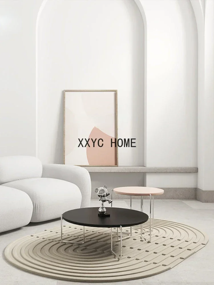 Nordic Solid Wood round Combination High-Grade Tea Table Light Luxury Modern Home Silent Wind Side Table