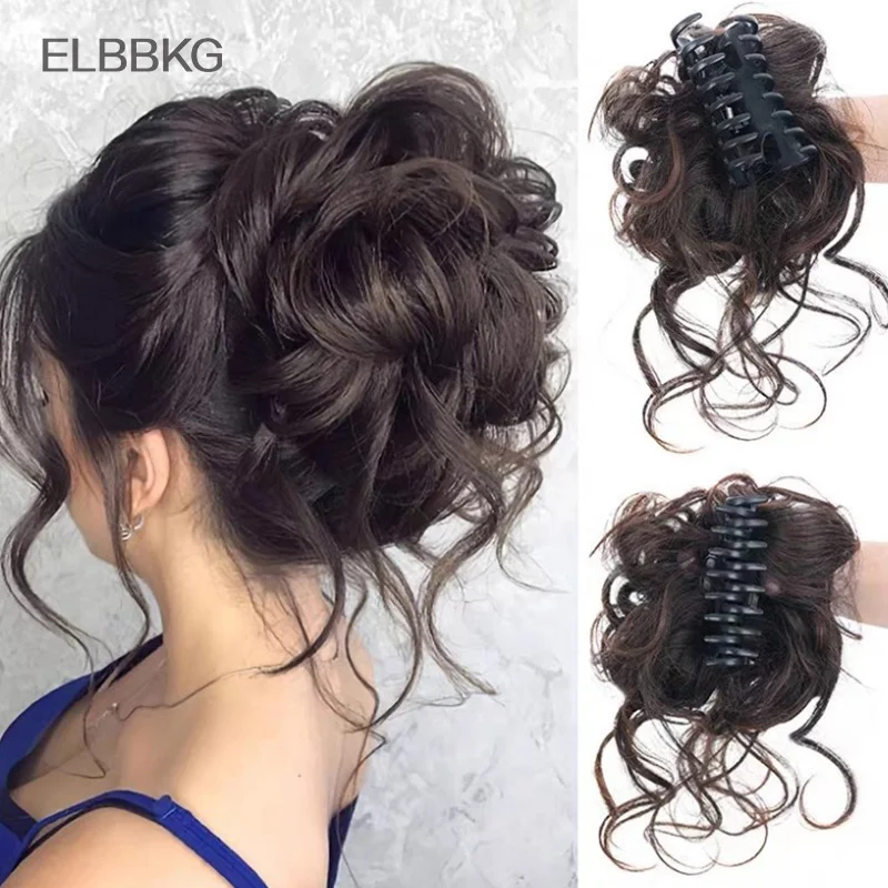 

Synthetic Hair Bun Chignon Messy Curly Gripping Clip Hairpin Elastic Scrunchy False Hair Pieces For Women Hairpins