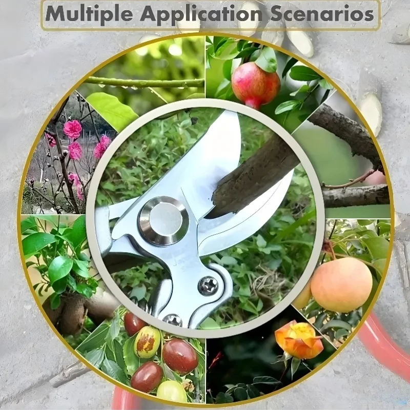 Professional Heavy Duty Garden Pruning Shears, Sharp Labor-Saving Blade with Spring Lock, Rustproof for Thick Branches, Gift