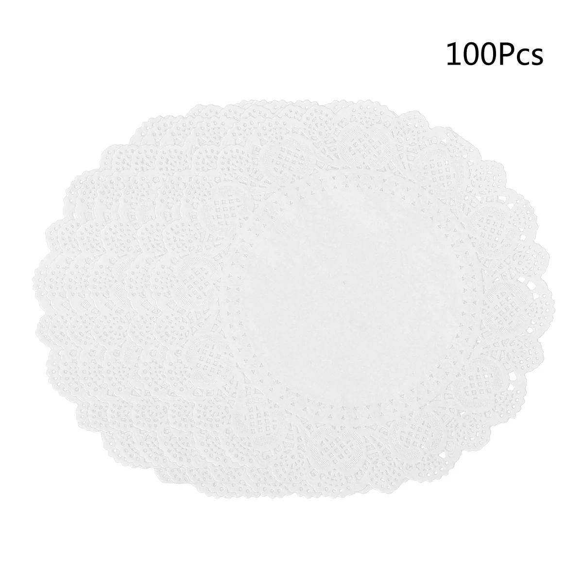 100pcs Disposable Oil-absorbing White Lace Paper Lace Hollow Paper Cake Box Liner Packaging Paper Pad Baking Tools Accessories W