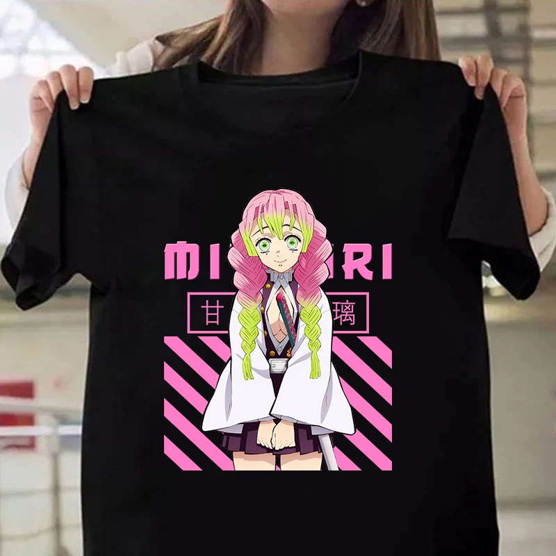 

New Unisex Fashion O Neck Tops Kanroji Mitsuri Printing Shirt Short Sleeve Anime T Shirt Casual Shirt Summer T Shirts