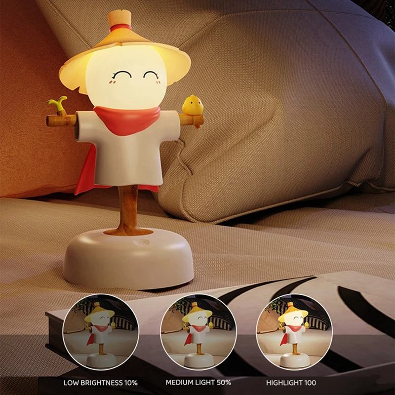 Straw Man USB Home Decor Night Light Bedside Atmosphere Night Light Birthday Gift Night Light