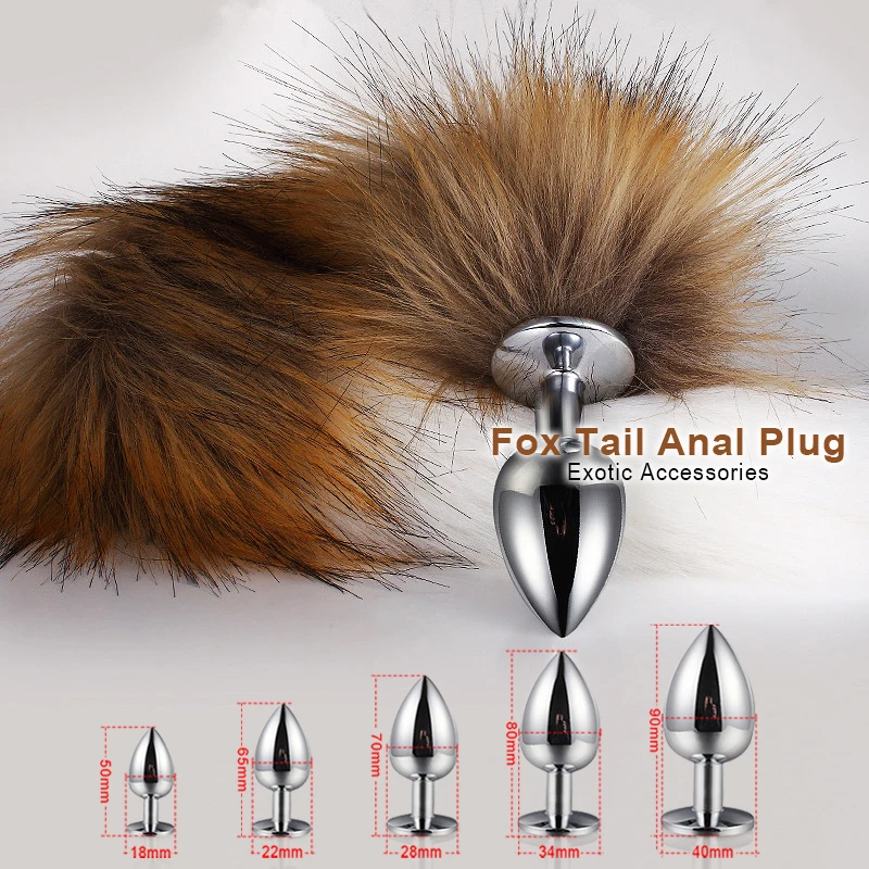 Sex Shop, 5 tamaños, tapón Anal de Metal, fetiche, cola de zorro, juguetes íntimos, extensor Anal Bdsm, productos dilatadores, juegos eróticos, productos para adultos
