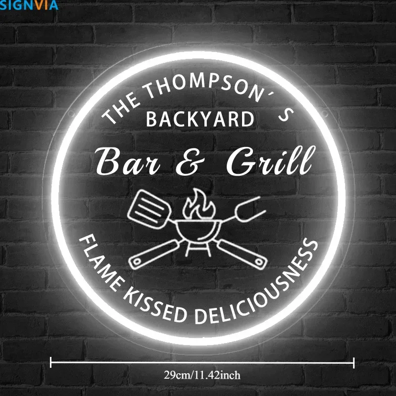 Custom BBQ Neon Sign USB-Powered Adjustable LED Lights With Engraved Design Perfect For Home Decor Party Bars And Restaurants