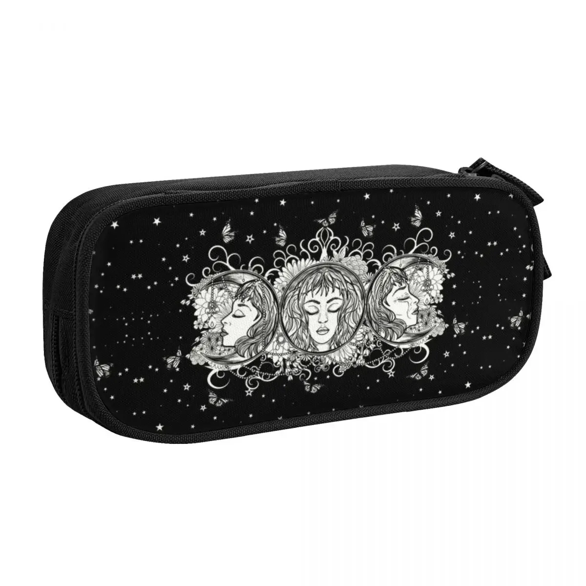Custom Maiden Mother Crone School Pencil Case Boys Gilrs Large Capacity Triple Moon Goddess Pencil Box Students Stationery