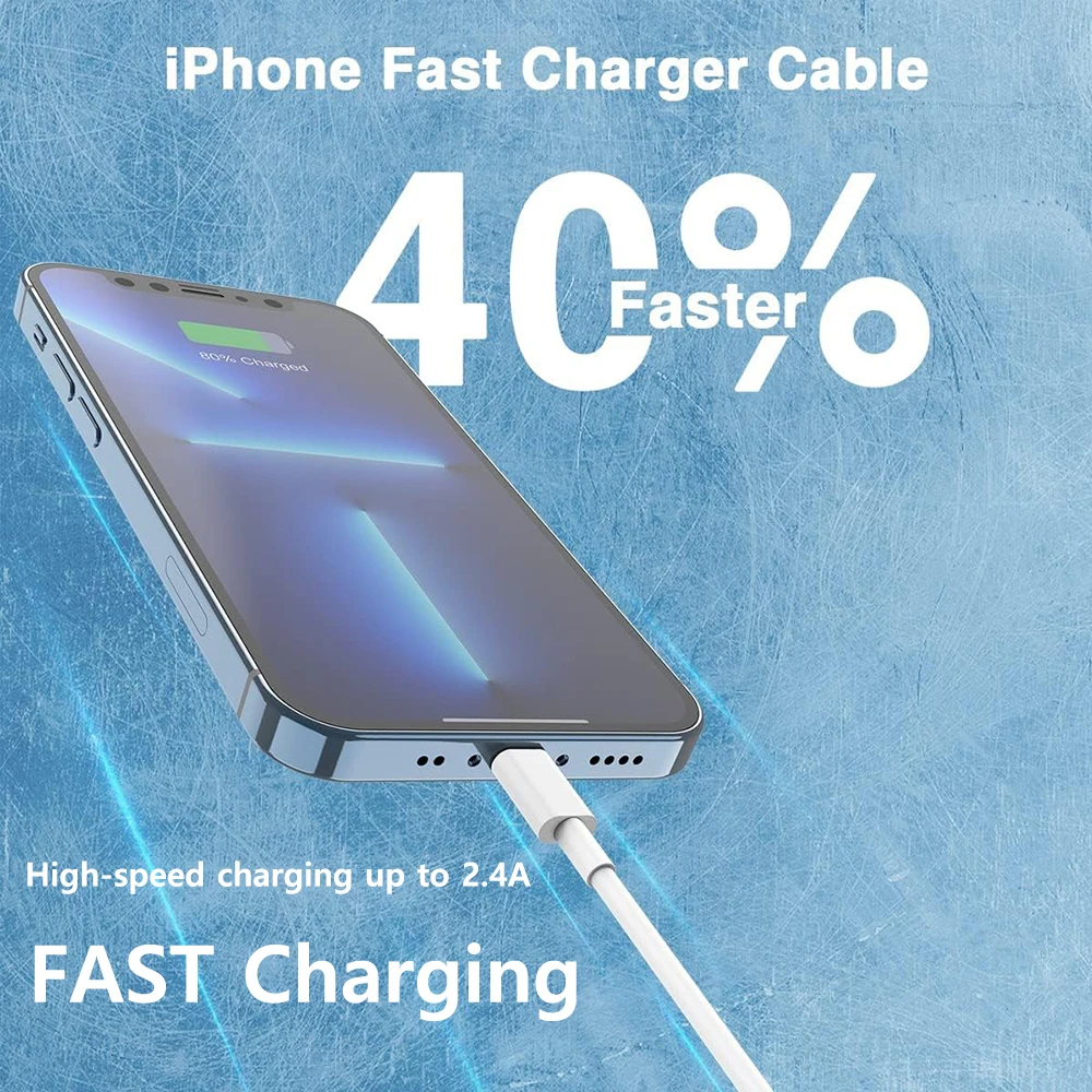 كابل PD أصلي 20 وات لهاتف iPhone 14 13 12 11 Pro Max Xs 8 Plus iPad 3A سلك شحن سريع ‌ من أجل البرق إلى كابل بيانات USB C