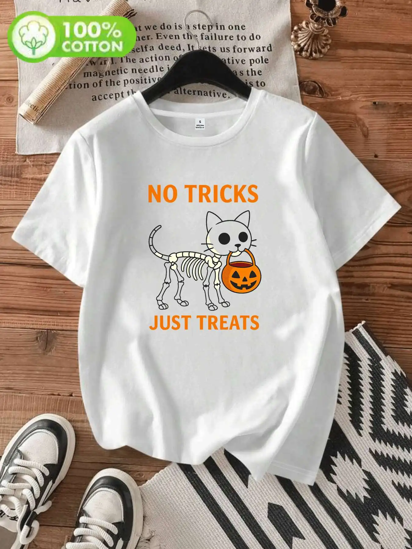 

【WEN33866】Cartoon pattern Round neck women's cotton T-shirt short sleeve fashion printing half sleeve shirt cotton T-shirt