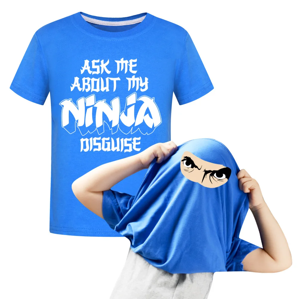 Kids Ask Me about My Ninja Disguise Flip T Shirt Funny Costume Graphic Boy\'s Cotton T-Shirt Humor Gift Women Top Tee