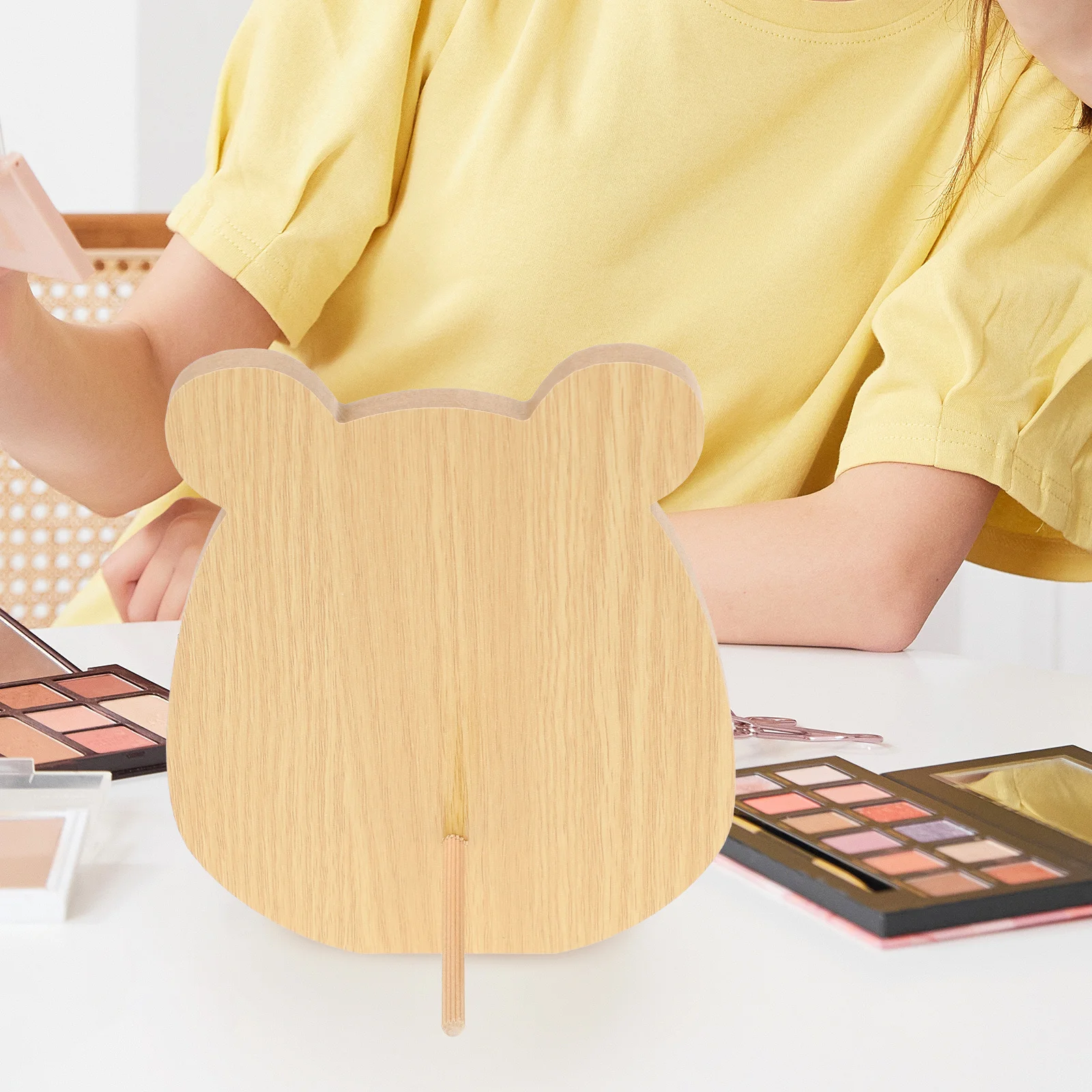 

Desktop Wooden Makeup Mirror Premium Glass Clear Reflection Stable Base for Home Room Vanity Tabletop Mirror