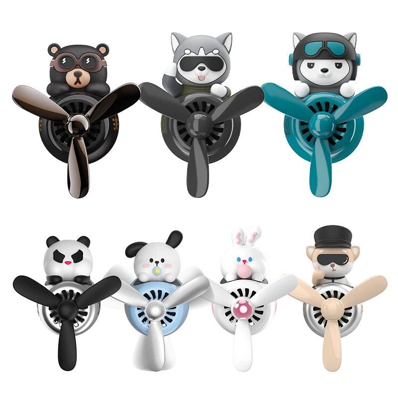 Cute Pilot car air freshener fan accessories aromatherapy decorations scent smell vent clip perfume diffuser fragrance dispenser