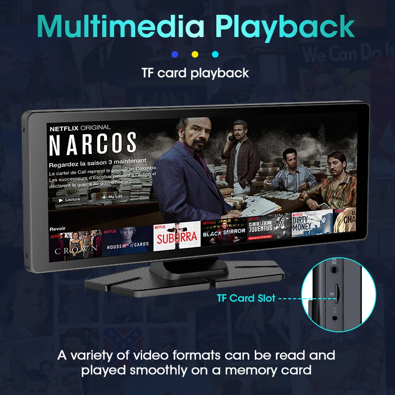 Jansite Universal 10.26 بوصة شاشة ذكية راديو السيارة الوسائط المتعددة واي فاي مشغل فيديو لاسلكي Carplay أندرويد السيارات MirrorLink WiFi #5