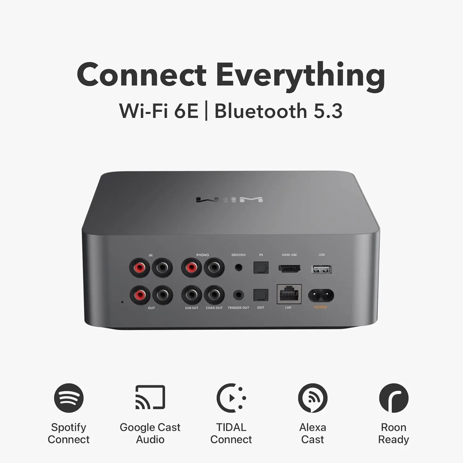 Ultra Multi-Room Streaming Amplifier with AirPlay2,Chromecast,HDMI,Amazon Music,Tidaland more - Deep Sky Gray wiim