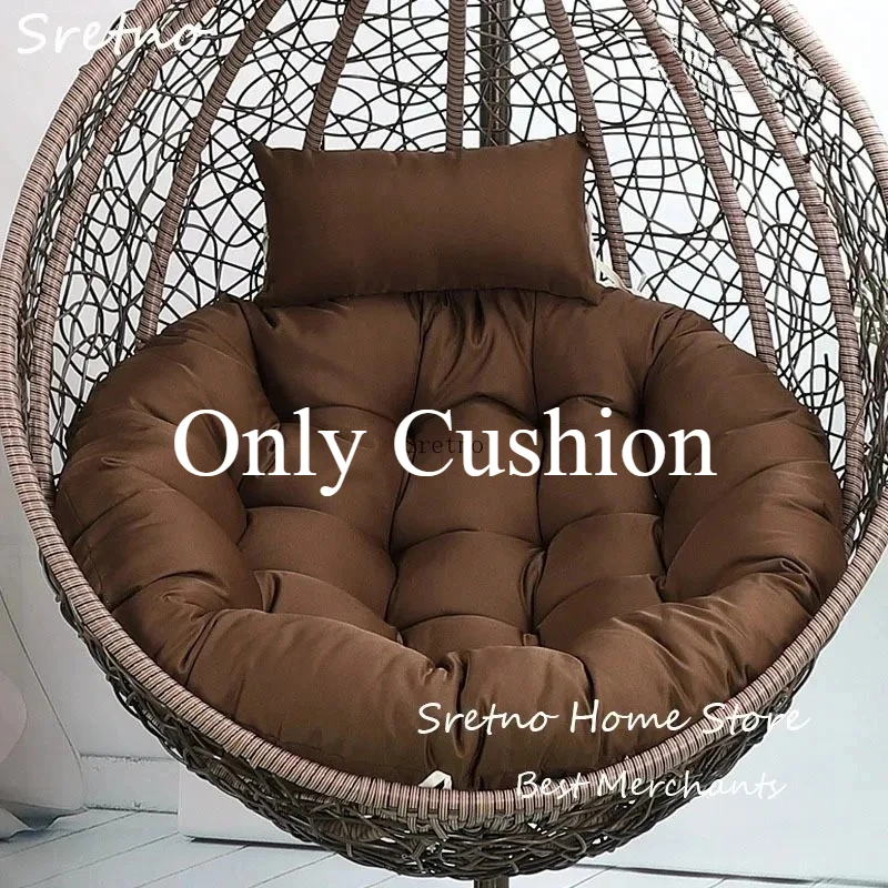Sretno Round Papasan Pad Garden Beach Lounge Chair Waterproof Seat Cushions Hanging Basket Swing Egg Chair Cushions (No Chair)