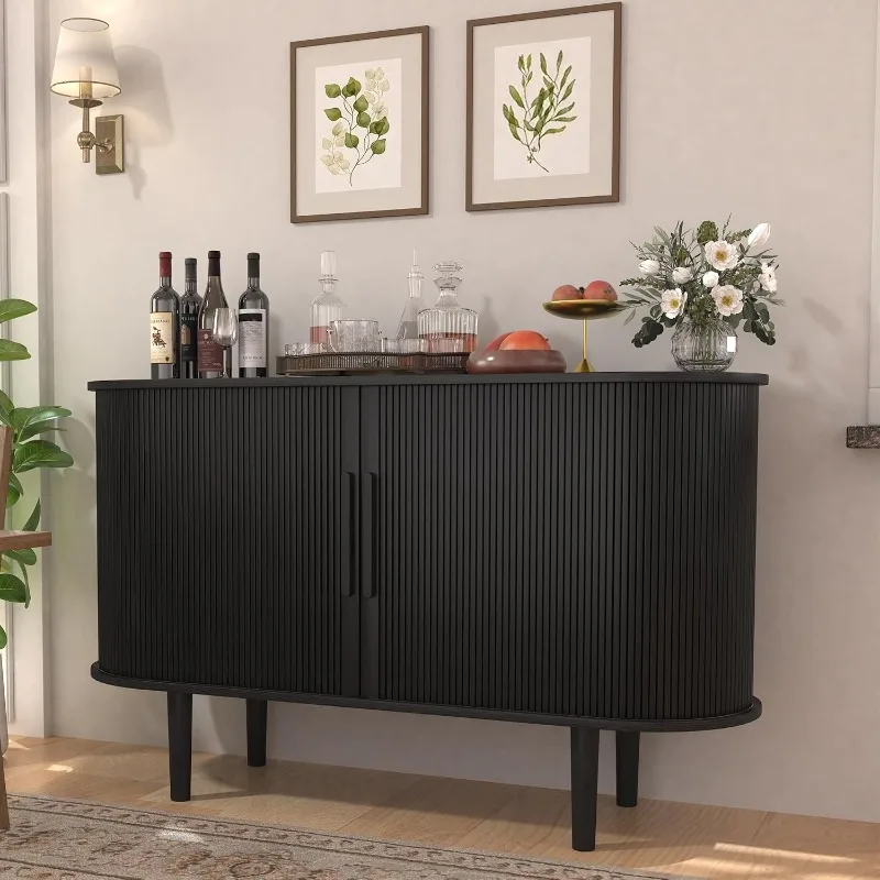 47 "sideboard, locker with locker, locker with sliding door and handle, adjustable shelf, black coffee bar control table