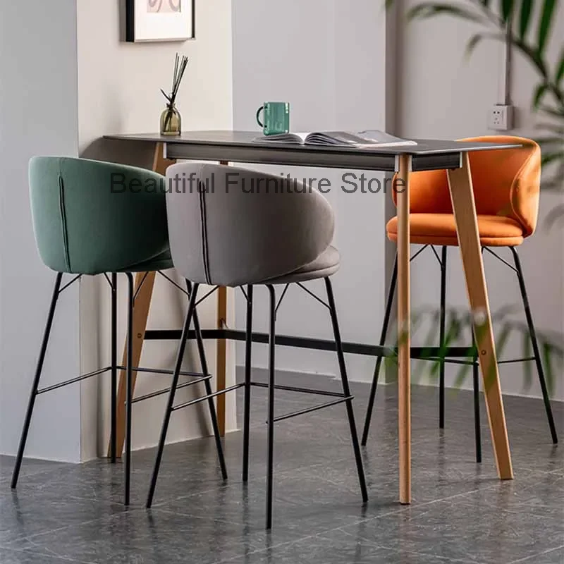 Reception Modern Bar Stools Kitchen Designer High Barber Waiting Bar Chair Lounge Party Backrest Taburete Alto Home Furniture