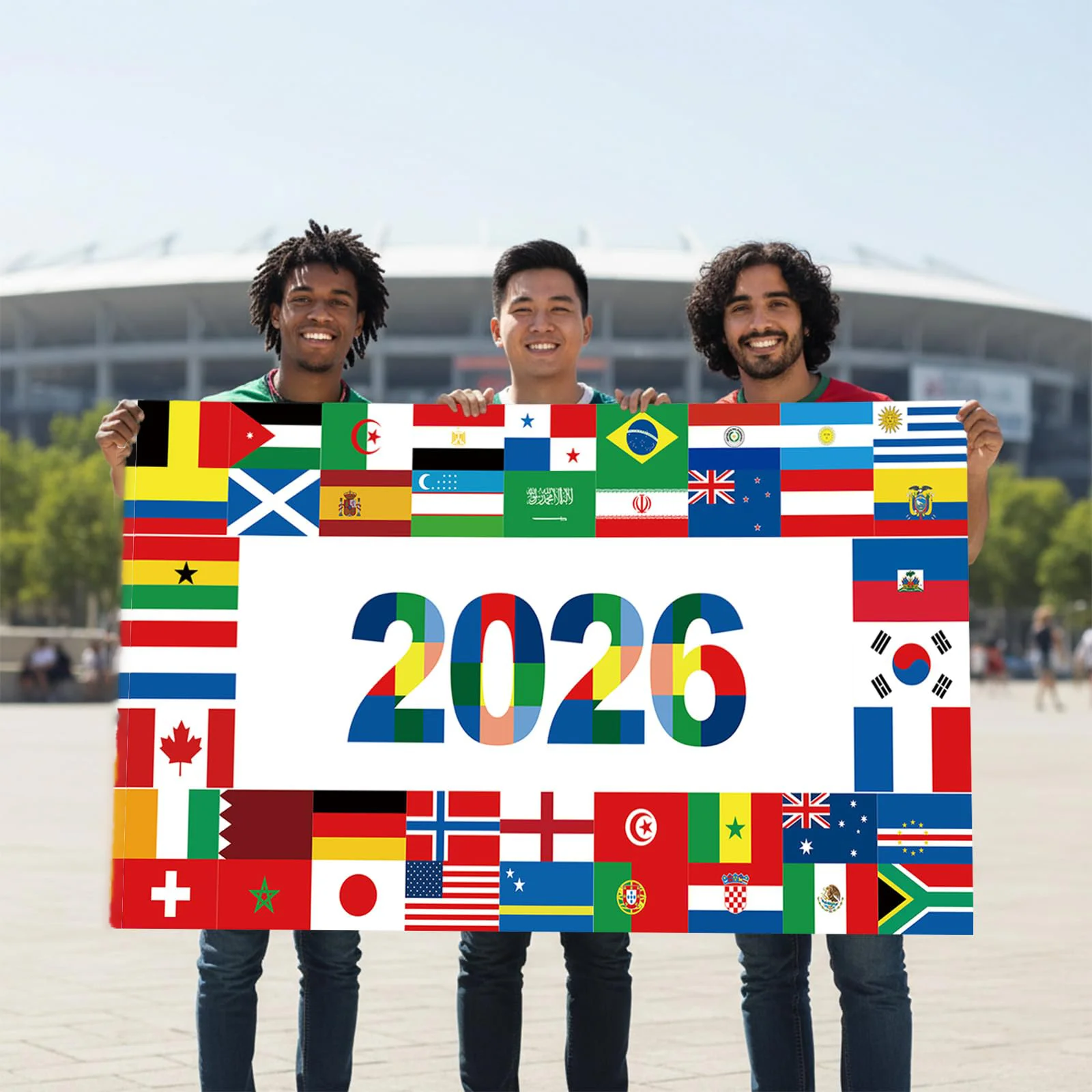 2026 Football Cup Country Flag Banner, Soccer Fans Supporter Flag, Outdoor Garden Yard Sign