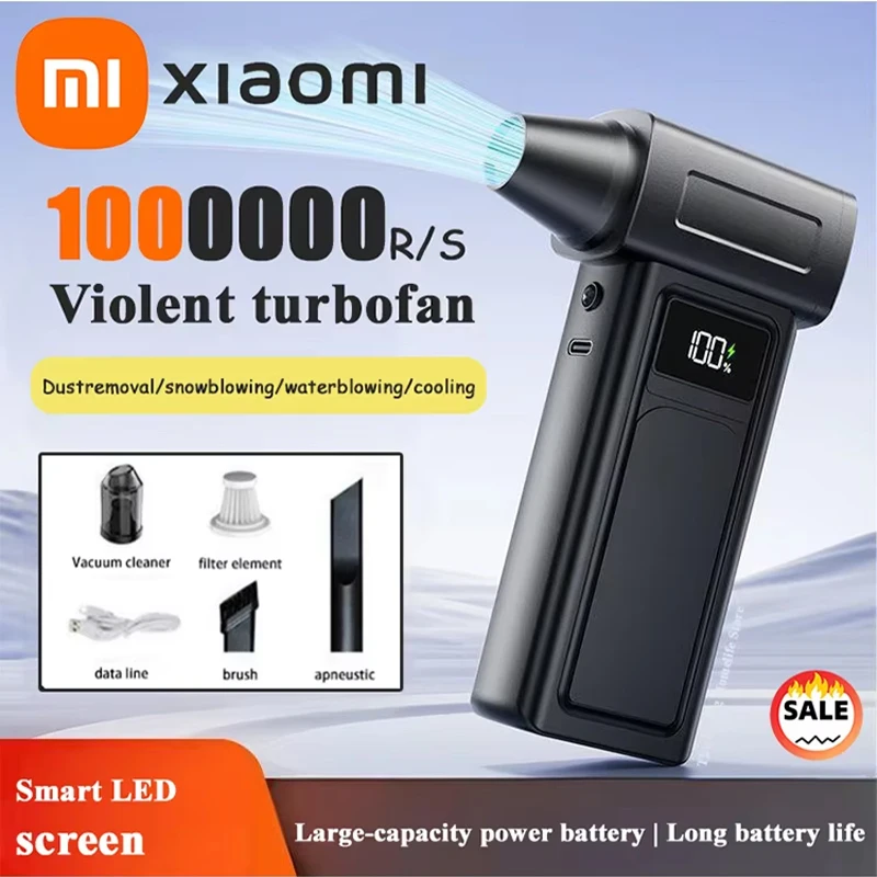 

Xiaomi 1000000 RPM Turbo Jet Blower Electric Powerful Air Blower Portable Dust Cleaner USB Charging 65m/s Brushless Jet Blower