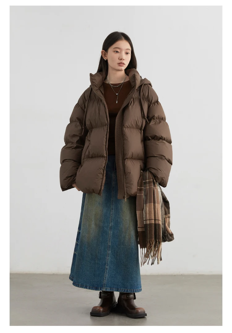 CHIC VEN Women Down Coats Solid Loose New Hooded 90 White Duck Down Down Jacket Puffs Female Outerwear Autumn Winter 2026