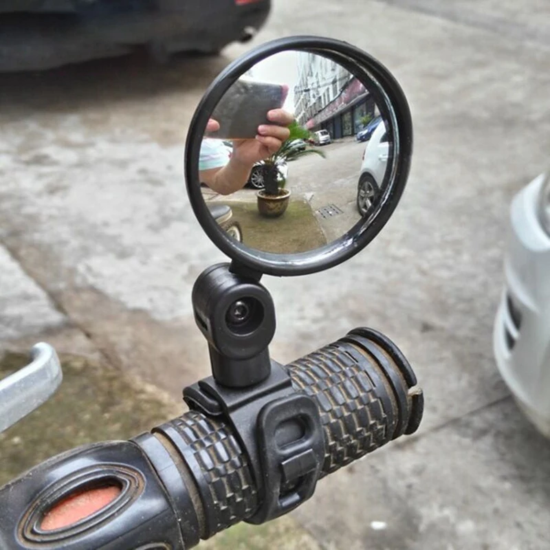 Bicycle Rearview Mirror Wide Angle Convex Cycling Mirror MTB Rearview Mirror Silicone Handle Rearview Mirror