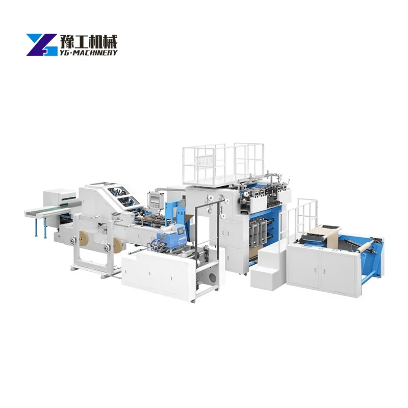 YG High Quality Paper Bag Machinery Square Bottom Paper Shopping Bag Manufacturing Machine With Handle Making Machine Price