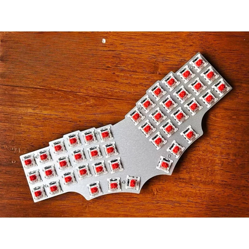 Keyboard Split Corne V4 X36 42-tombol Tata Letak 9-lapis Aluminium Hot Swap QMK Keyboard Mekanik Split Kustom Aksesoris Gamer