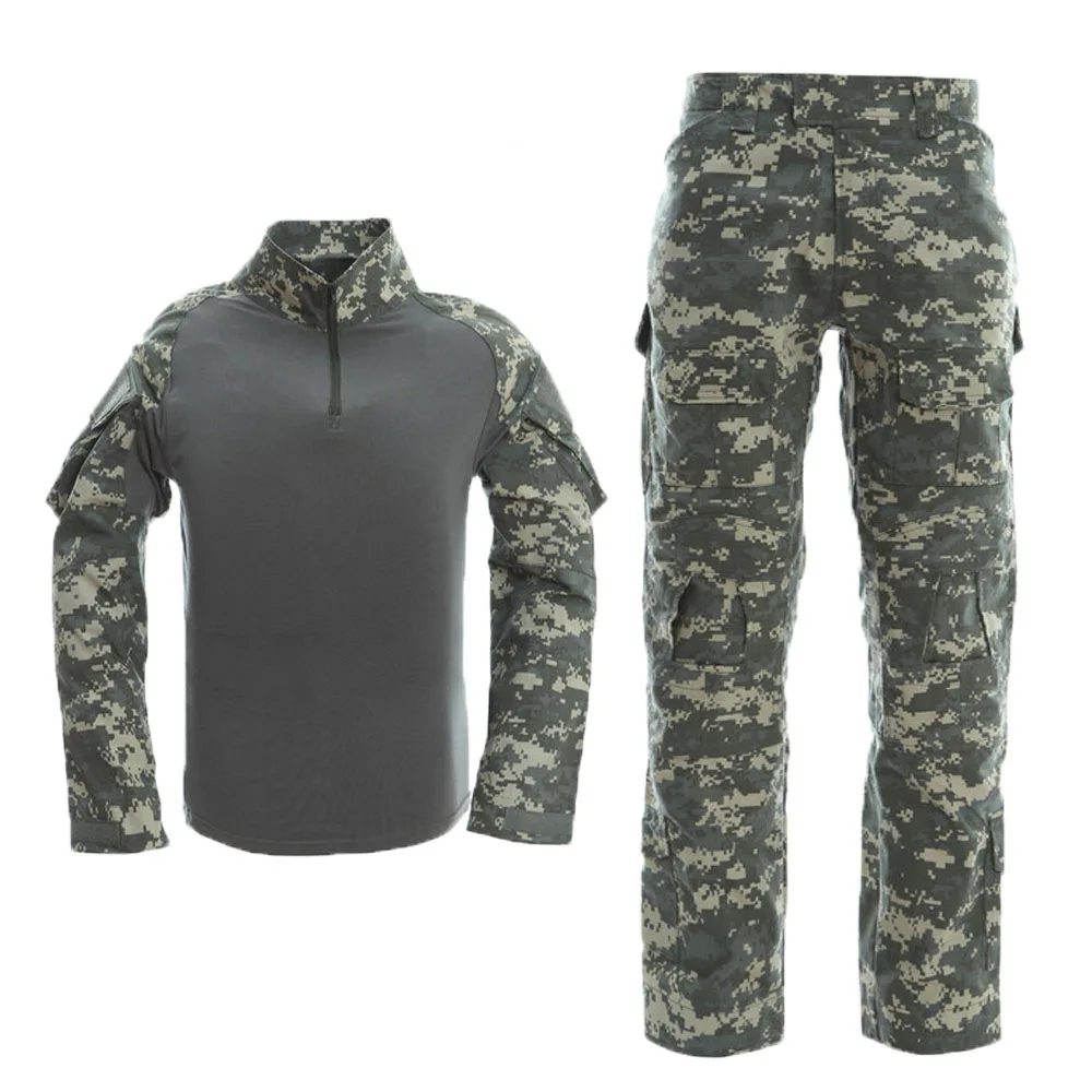 Tactical Uniform Set, Outdoor Camouflage Suit, Hunting Shirt, Pants, Training Air Soft Color Elastic Clothing Set