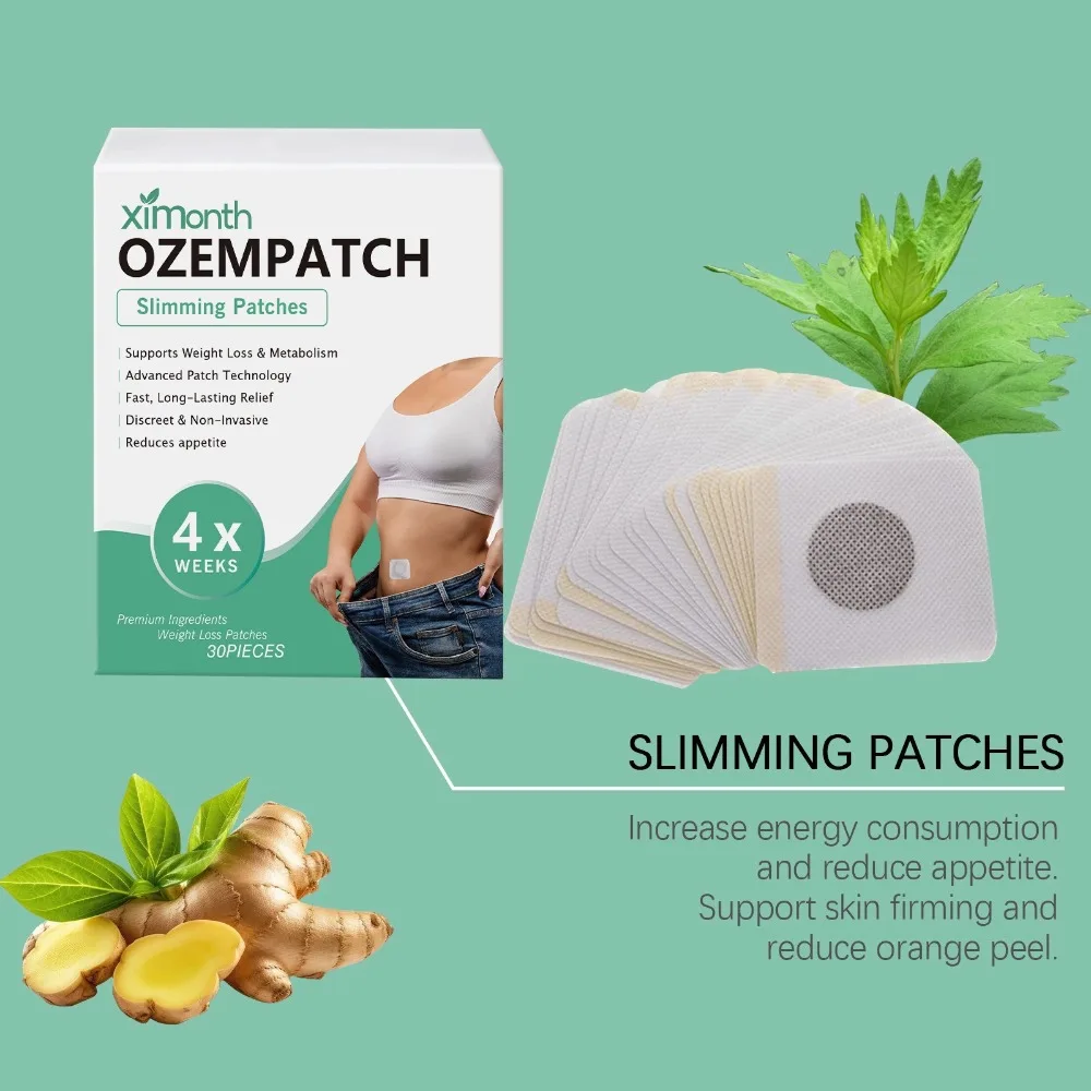 Herbal Slimming Care Patches 30Pcs Natural Body Care Patch Support Metabolism Reduce Appetite Non-invasive Body Shaping Sticker