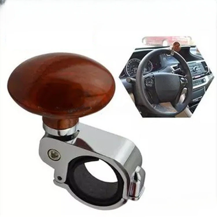 Universal Car Truck Steering Wheel Aid Handle Power Assister Spinner Knob Ball Wood Grain